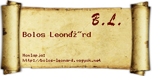 Bolos Leonárd névjegykártya